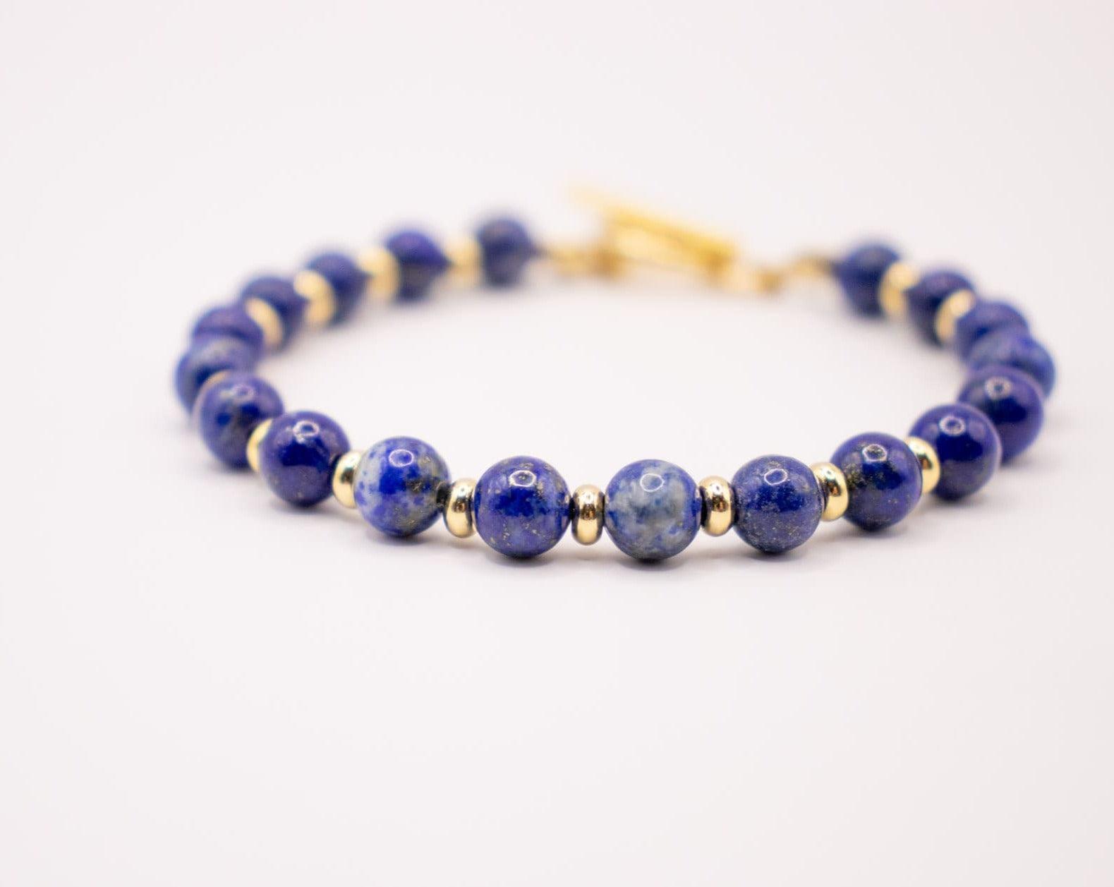 CIRCE | Bracelet in Lapis-Lazuli and 18-carat gold-plated stainless steel-1