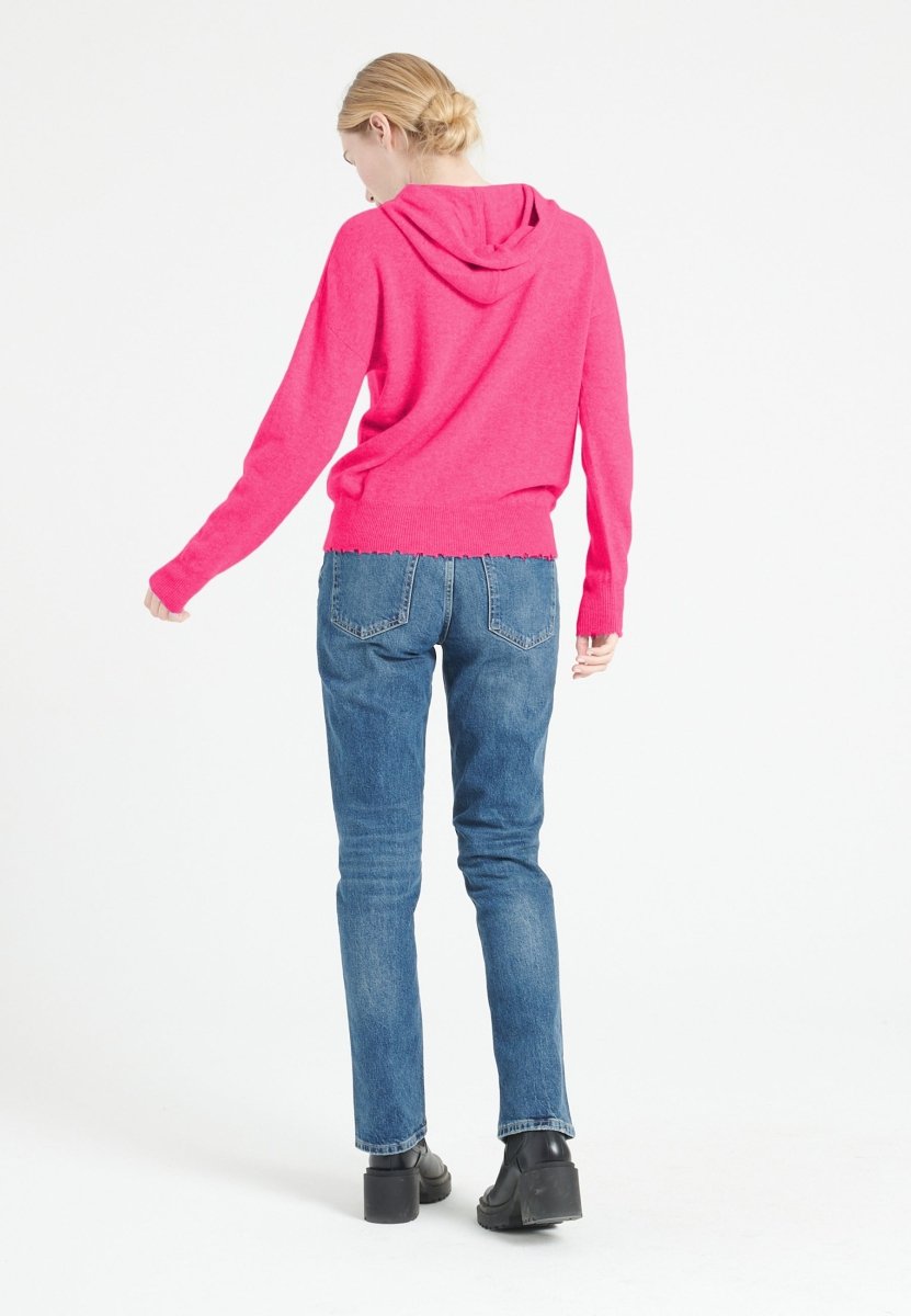Sweat à capuche cachemire rose indien femme - MIA 16-2